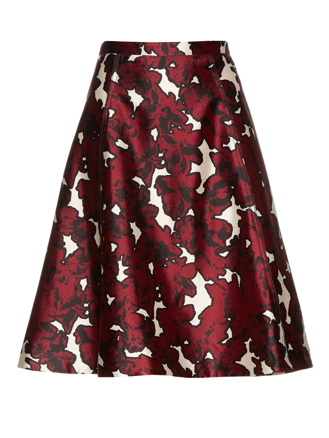 Oscar De La Renta - Floral-print silk-mikado skirt | FASHION STYLE FAN