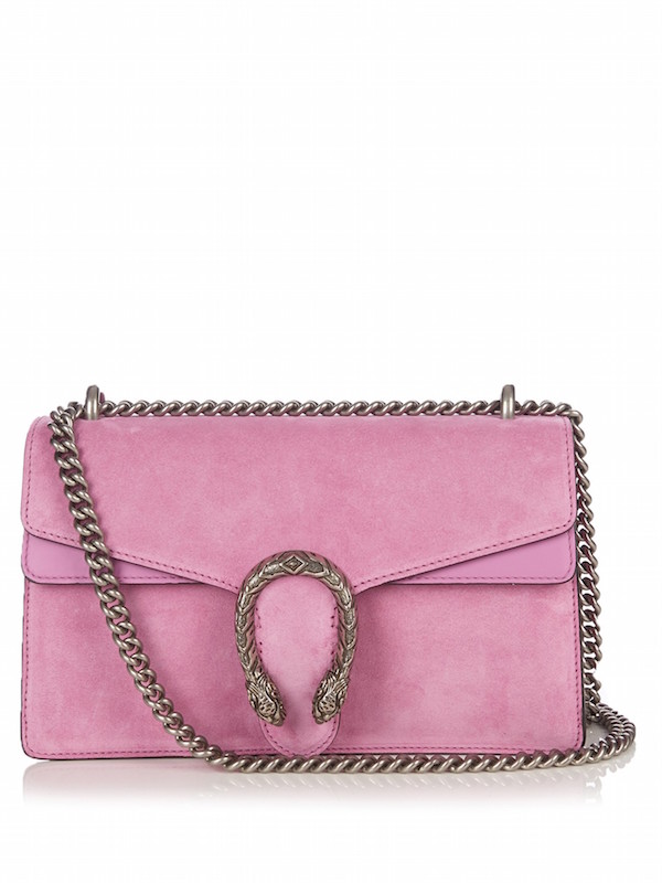 Gucci - Dionysus Small Suede Shoulder Bag, Pink | FASHION STYLE FAN