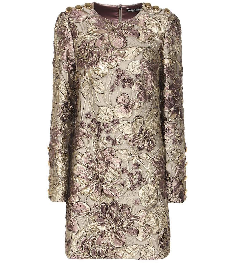 Dolce & Gabbana - Metallic Cloqué Jacquard Dress | FASHION STYLE FAN