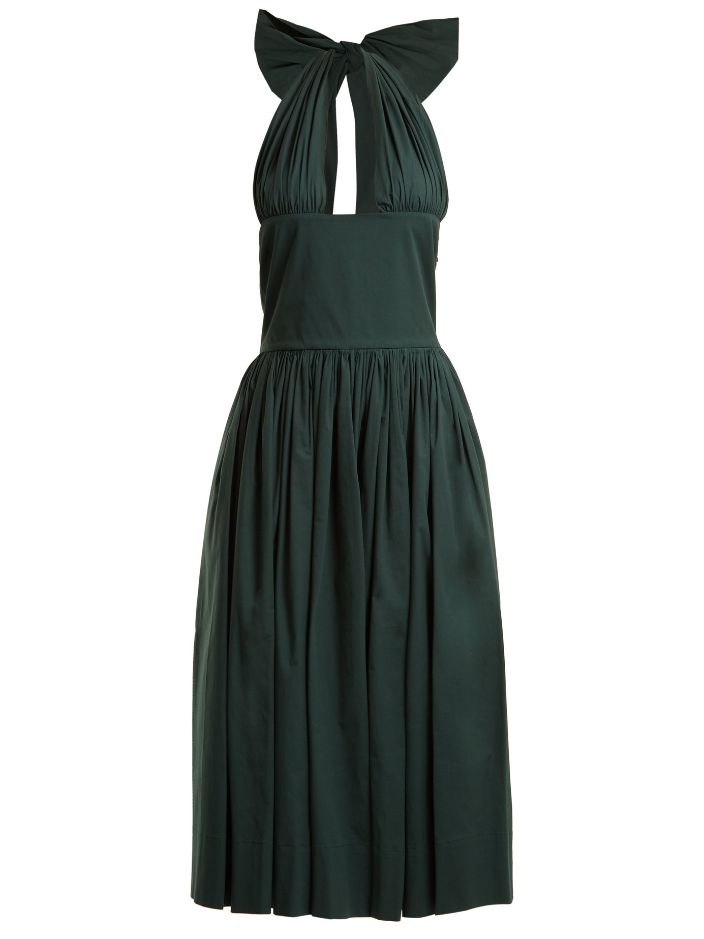 Rochas - Tie-Neck Stretch-Cotton Dress | FASHION STYLE FAN