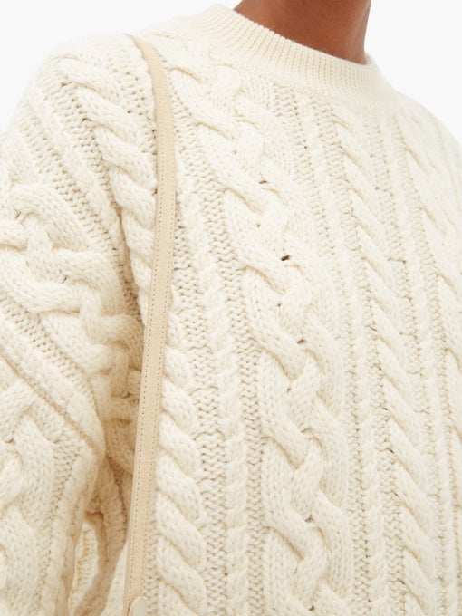 Ami - Cable-Knit Wool Aran Sweater | FASHION STYLE FAN